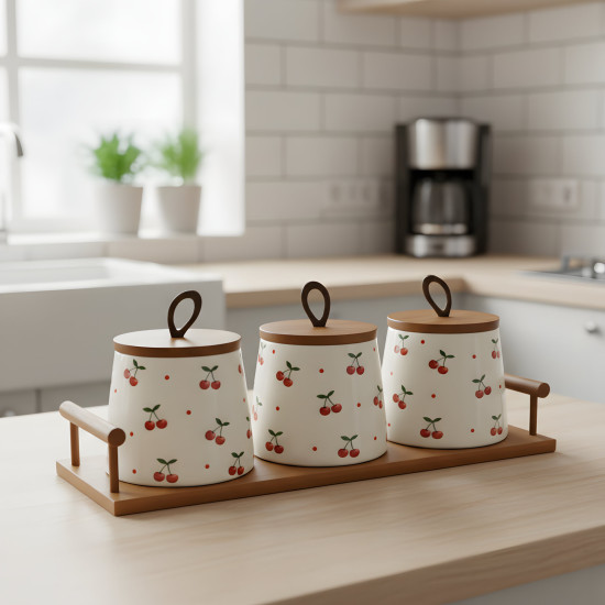 Porcelain Jar Set - 3 Pcs